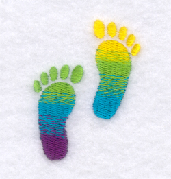 Groovy Rainbow Feet Machine Embroidery Design