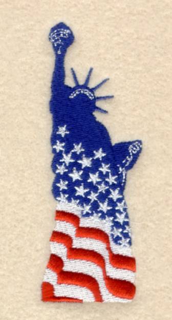 Picture of Patriotic Statue of Liberty Machine Embroidery Design
