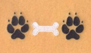 Picture of Dog Paws with Bone Pocket Topper Machine Embroidery Design
