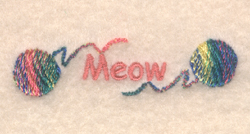 Meow with Balls of Yarn Machine Embroidery Design