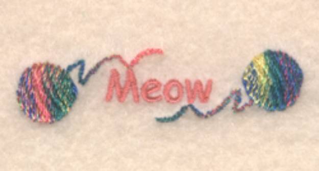 Picture of Meow with Balls of Yarn Machine Embroidery Design