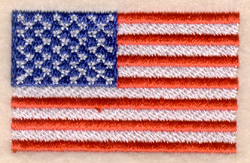 American Flag 2" Wide Machine Embroidery Design