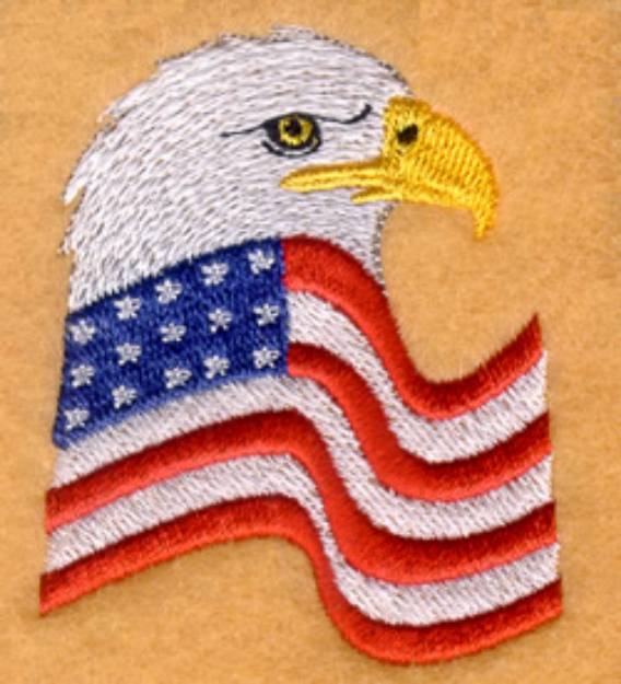 Picture of Eagle with American Flag Machine Embroidery Design