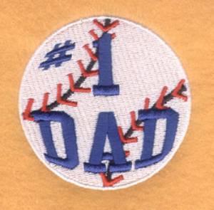 Picture of #1 Baseball Dad Machine Embroidery Design