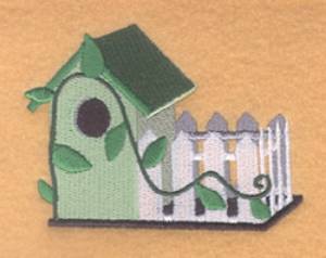 Picture of Garden Fence Birdhouse Machine Embroidery Design