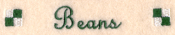 Beans Label Machine Embroidery Design
