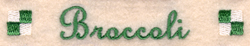 Broccoli Label Machine Embroidery Design