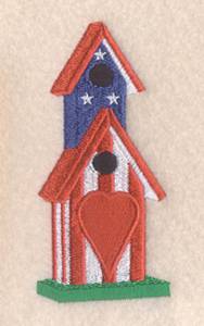 Picture of Patriotic Birdhouse Machine Embroidery Design