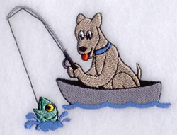 Dog Days Fishing Machine Embroidery Design