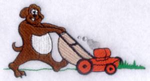 Picture of Dog Days Lawn Mowing Machine Embroidery Design