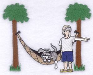 Picture of Dog Days Hammock Machine Embroidery Design