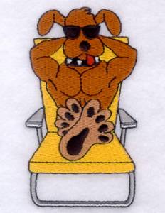 Picture of Dog Days Sun Tanning Machine Embroidery Design