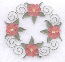 Whimsical Flower Circle Machine Embroidery Design