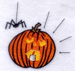 Frightened Pumpkin Machine Embroidery Design
