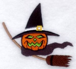 Picture of Witch Pumpkin Machine Embroidery Design