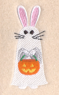 Halloween Bunny with Pumpkin Machine Embroidery Design