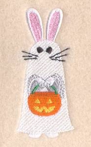 Picture of Halloween Bunny with Pumpkin Machine Embroidery Design
