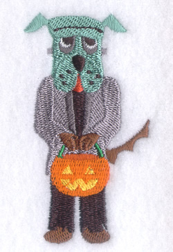 Halloween Dog with Pumpkin Machine Embroidery Design
