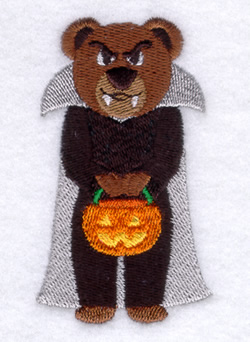 Halloween Vampire Bear with Pumpkin Machine Embroidery Design