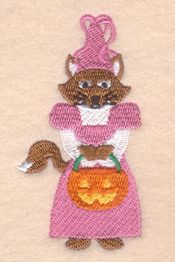 Halloween Fox with Pumpkin Machine Embroidery Design