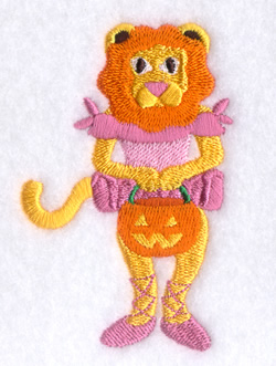 Halloween Lion with Pumpkin Machine Embroidery Design