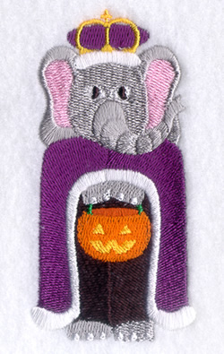 Halloween Elephant with Pumpkin Machine Embroidery Design