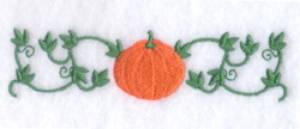 Picture of Pumpkin with Vines Pocket Topper Machine Embroidery Design