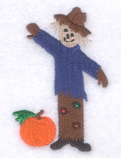 Scarecrow with Pumpkin Machine Embroidery Design