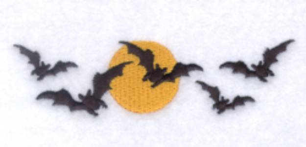 Picture of Bats with Full Moon Pocket Topper Machine Embroidery Design
