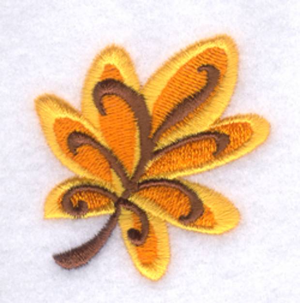 Picture of Funky Fall Leaf #2 Machine Embroidery Design