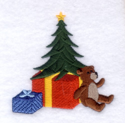 Xmas Tree with Large Presents Machine Embroidery Design