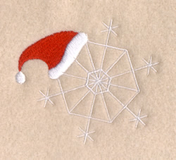 Large Snowflake with Santa Hat Machine Embroidery Design