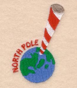 Picture of Large North Pole with Globe Machine Embroidery Design