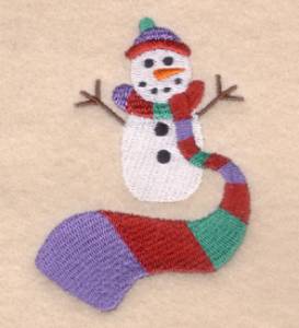 Picture of Snowman with Large Scarf Machine Embroidery Design