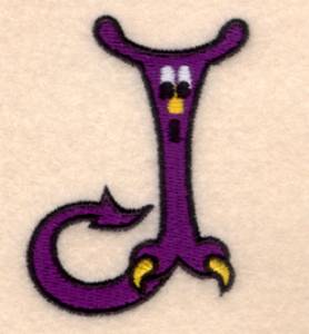 Picture of Silly Monster "J" Machine Embroidery Design