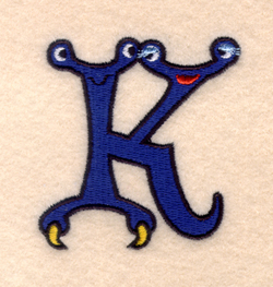 Silly Monster "K" Machine Embroidery Design