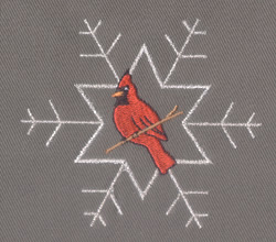 Cardinal Snowflake Machine Embroidery Design