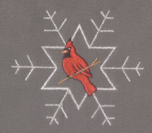 Picture of Cardinal Snowflake Machine Embroidery Design
