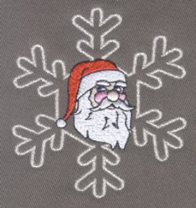 Picture of Santa Claus Inside Snowflake Machine Embroidery Design