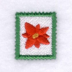 Poinsettia Xmas Stamp Machine Embroidery Design