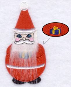 Picture of Applique Santa With Present Machine Embroidery Design