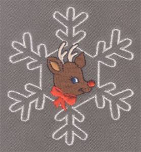 Picture of Reindeer Inside Snowflake Machine Embroidery Design