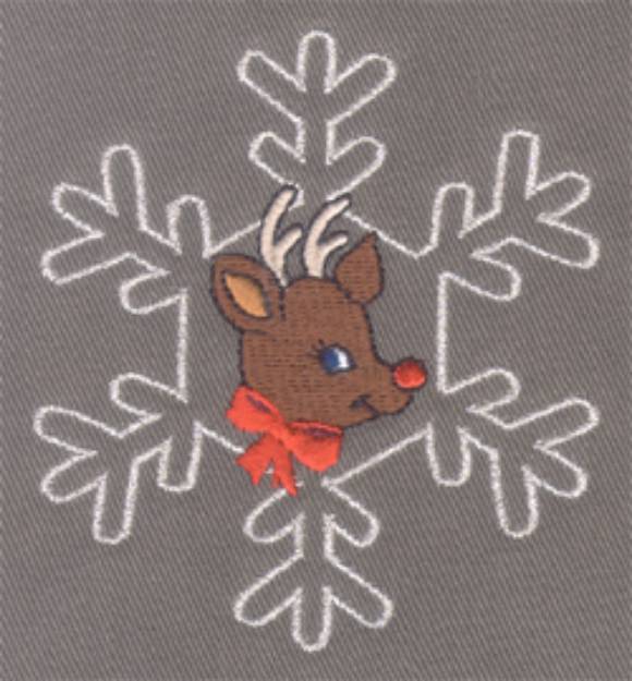 Picture of Reindeer Inside Snowflake Machine Embroidery Design