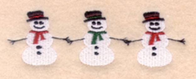 Picture of Snowmen Pocket Topper Machine Embroidery Design