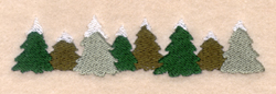 Snowcapped Evergreens Pocket Topper Machine Embroidery Design