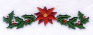Picture of Poinsettia with Holly Pocket Topper Machine Embroidery Design
