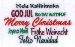 International Merry Christmas Machine Embroidery Design