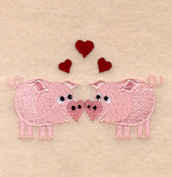 Pigs in Love Machine Embroidery Design