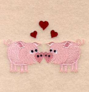 Picture of Pigs in Love Machine Embroidery Design