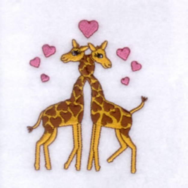 Picture of Giraffes in Love Machine Embroidery Design